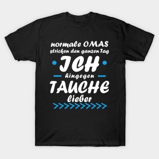 Tauchen Oma Tauchmaske Rente Geschenk T-Shirt